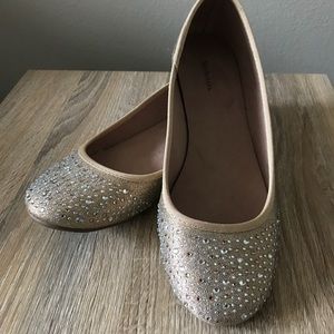 Gold bling flats!